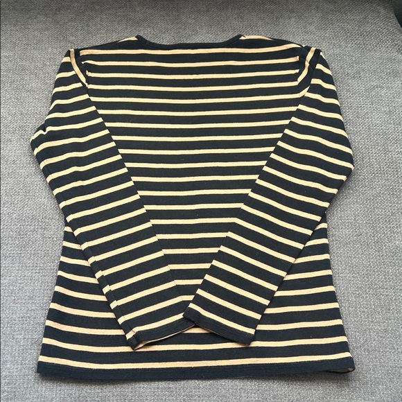 Ralph Lauren Black and Tan Striped Blouse - Picture 4 of 4
